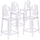 4 Pk. Ghost Counter Stool in Transparent Crystal with Oval Back - Flash Furniture