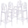 4 Pk. Ghost Barstool in Transparent Crystal with Oval Back - Flash Furniture