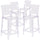 4 Pk. Ghost Counter Stool in Transparent Crystal with Square Back - Flash Furniture