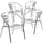 4 Pk. Aluminum Commercial Indoor-Outdoor Restaurant Stack Chair with Triple Slat Back - Flash Furniture