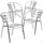 4 Pk. Heavy Duty Aluminum Commercial Indoor-Outdoor Restaurant Stack Chair with Triple Slat Back - Flash Furniture