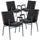 4 Pk. HERCULES Series Heavy Duty, 3'' Thickly Padded, Black Vinyl Upholstered Stack Chair with Arms - Flash Furniture