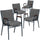 4 Pk. HERCULES Series Heavy Duty, 3'' Thickly Padded, Gray Upholstered Stack Chair with Arms - Flash Furniture