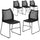 5 Pk. HERCULES Series 661 lb. Capacity Black Sled Base Stack Chair with Air-Vent Back - Flash Furniture