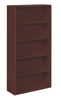 10500 Series Bookcase | 5 Shelves | 36''W x 13-1/8''D x 71''H | Mahogany Finish - HON