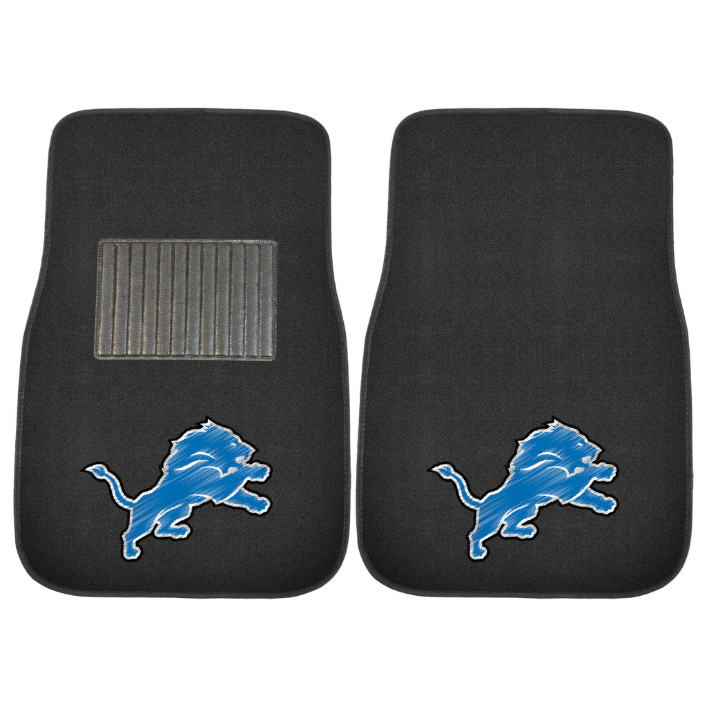 Fanmats - NFL - Detroit Lions 2-pc Embroidered Car Mat Set 17''x25.5''
