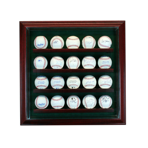 20 Baseball Cabinet Style Display Case with Cherry Moulding