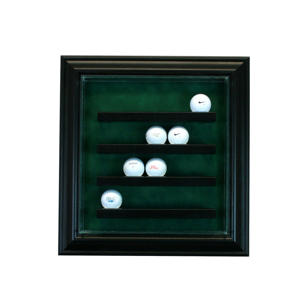 20 Golf Ball Cabinet Style Display Case with Cherry Moulding