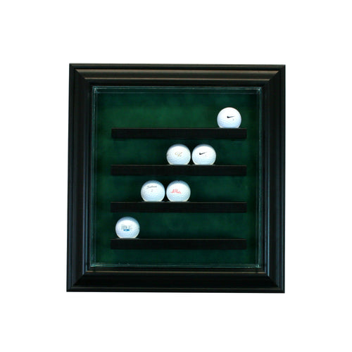 20 Golf Ball Cabinet Style Display Case with Cherry Moulding
