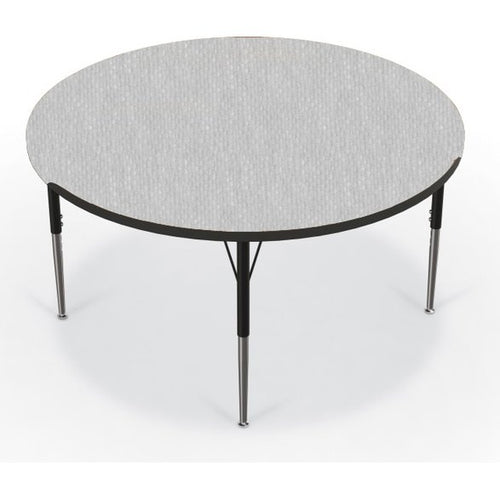 Activity Table - 48'' Round - Gray Nebula Top Surface - Black Edgeband - BALT