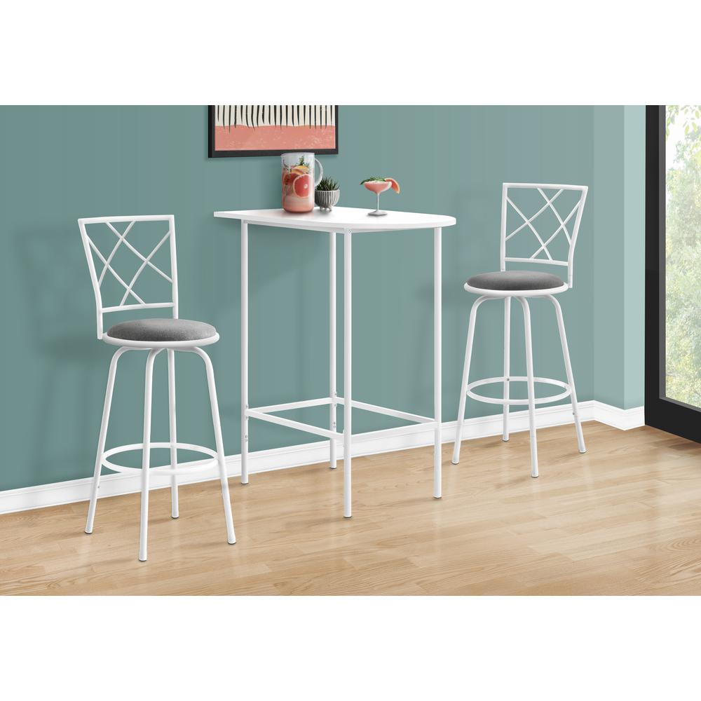 Home Bar, Bar Table, Bar Height, Pub, 36 Rectangular, Small, Kitchen, White - Monarch