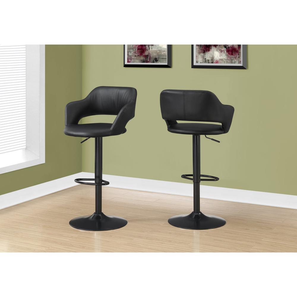 Bar Stool, Swivel, Bar Height, Adjustable, Black - Monarch