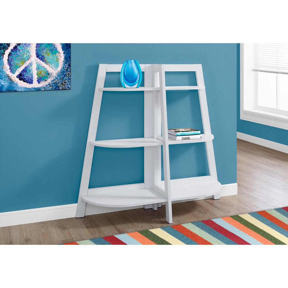 Bookshelf, Bookcase, Etagere, 3 Tier, 48H, Office, Bedroom, White Laminate - Monarch Specialties