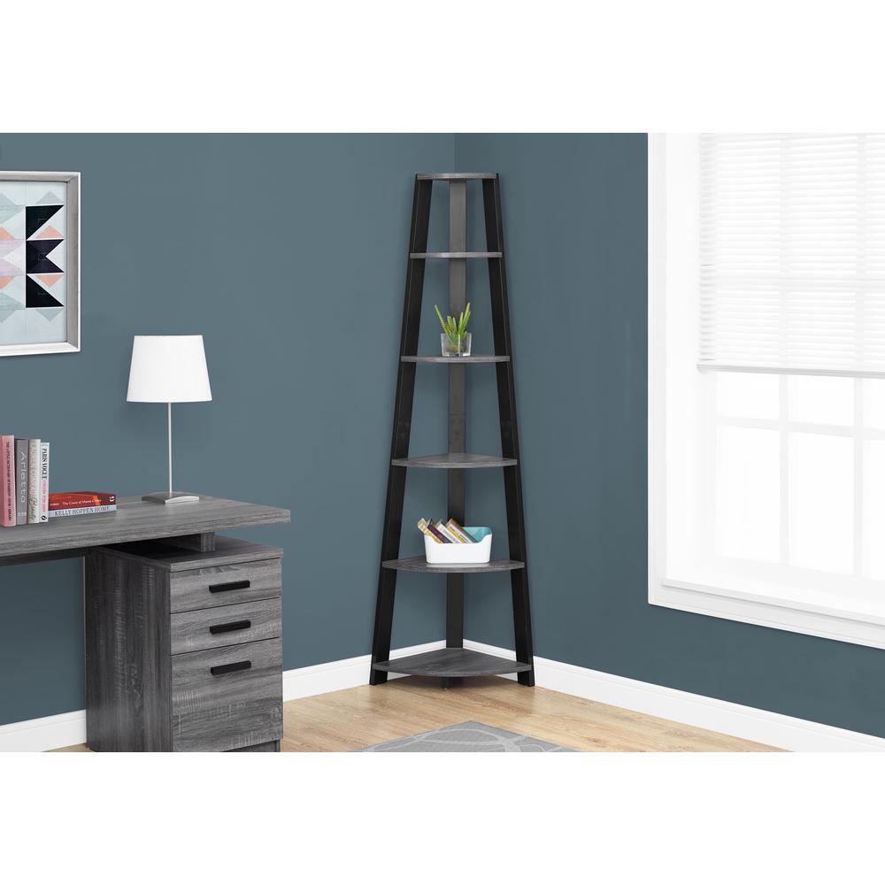 Bookshelf, Bookcase, Etagere, Corner, 5 Tier, 72H, Office, Bedroom - Monarch