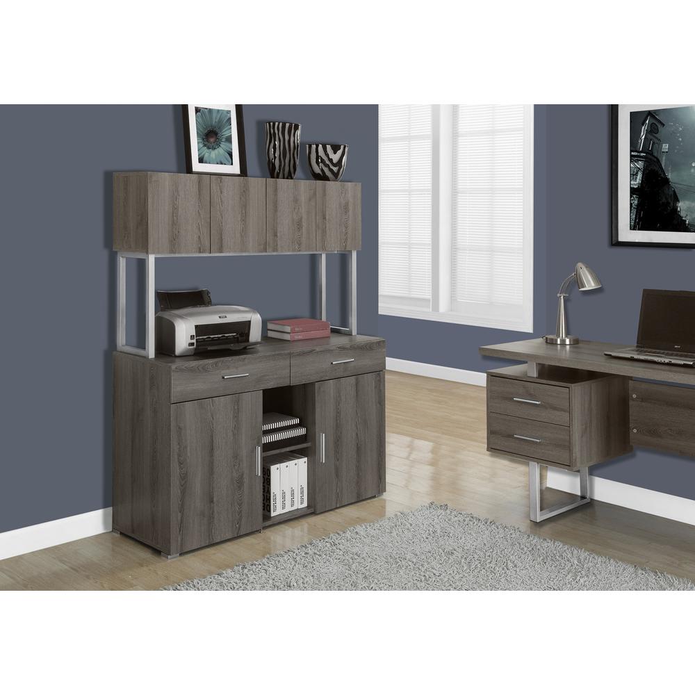 Storage, Drawers, File, Office, Work, Brown Laminate, Grey - Monarch