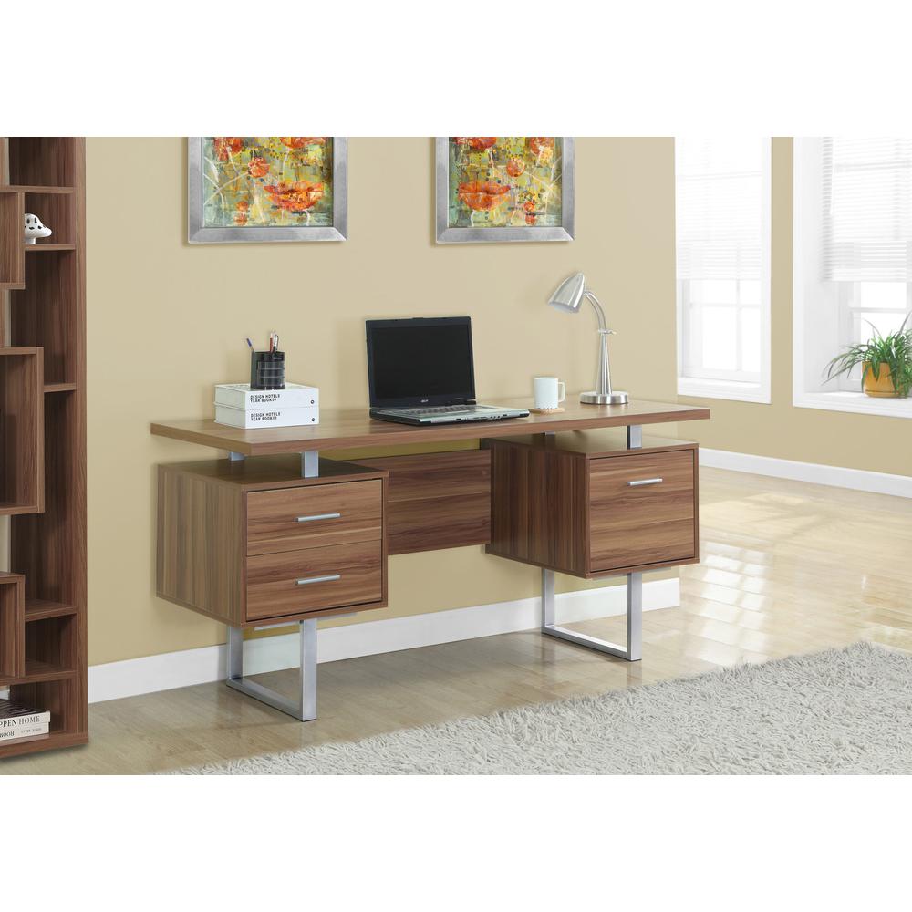 Computer Desk, Home Office, Laptop, Left, Right Set-up, Storage Drawers, 60L - Monarch