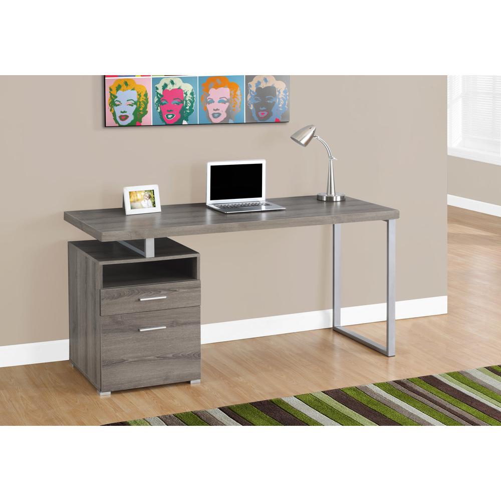 Computer Desk, Home Office, Laptop, Left, Right Set-up, Storage Drawers, 60L - Monarch