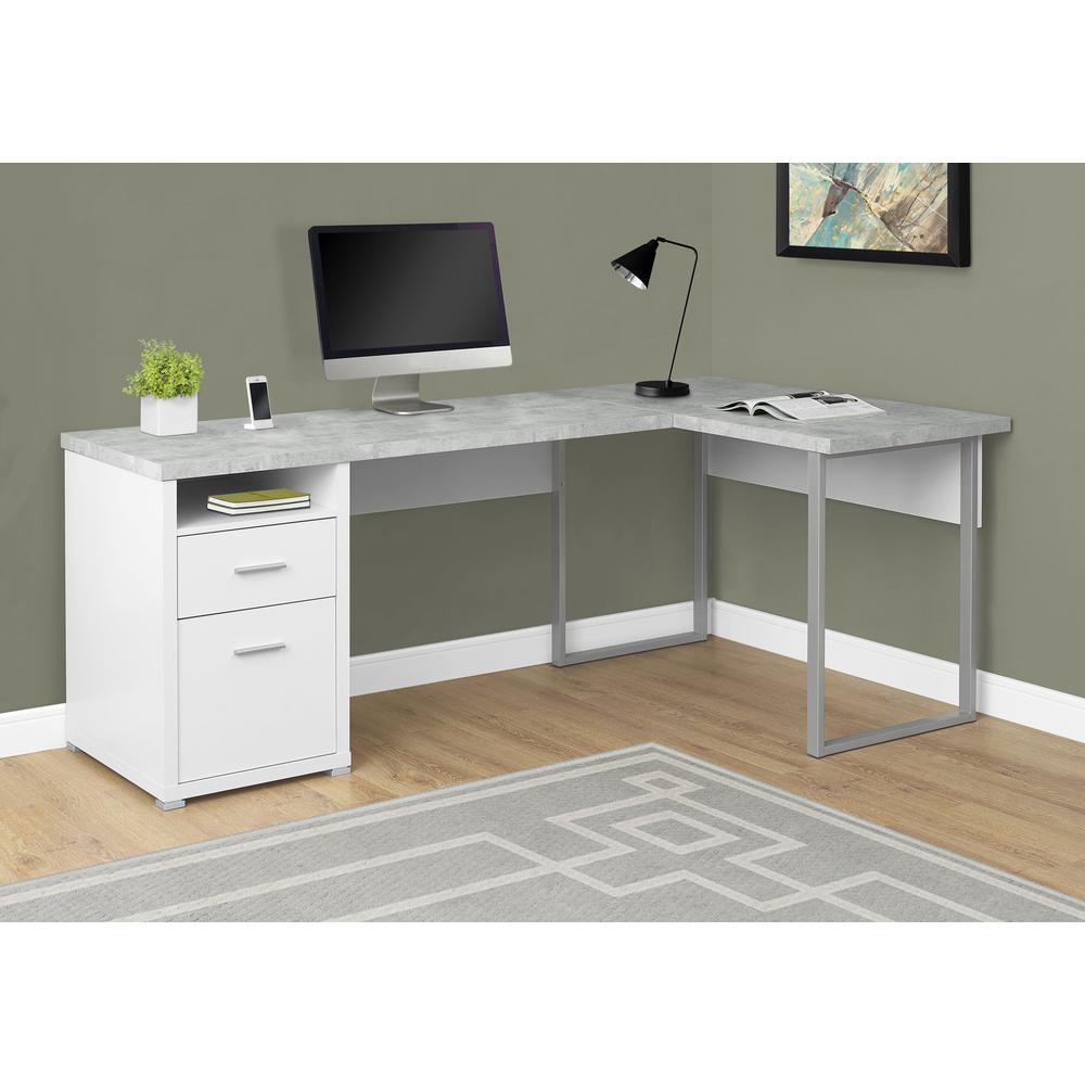 Computer Desk, Home Office, Corner, Left, Right Set-up, Storage Drawers, 80L, L - Monarch