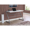 Computer Desk, Home Office, Laptop, 48L, Work, White Laminate, Grey - Monarch