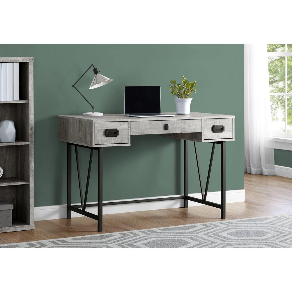 Computer Desk, Home Office, Laptop, Storage Drawers, 48L, Work, Grey Laminate - Monarch