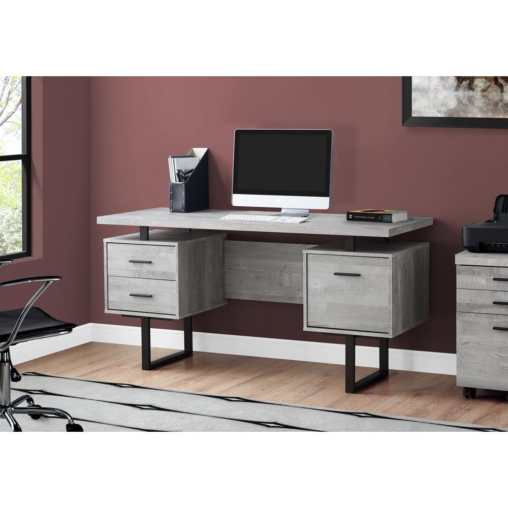 Computer Desk, Home Office, Laptop, Left, Right Set-up, Storage Drawers, 60L - Monarch