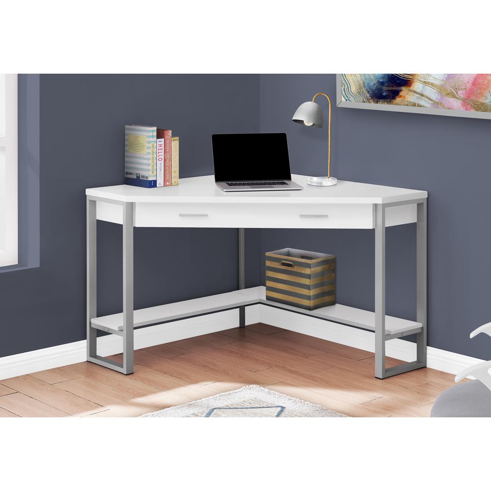Computer Desk, Home Office, Corner, Storage Drawers, 42L, Work, Laptop - Monarch