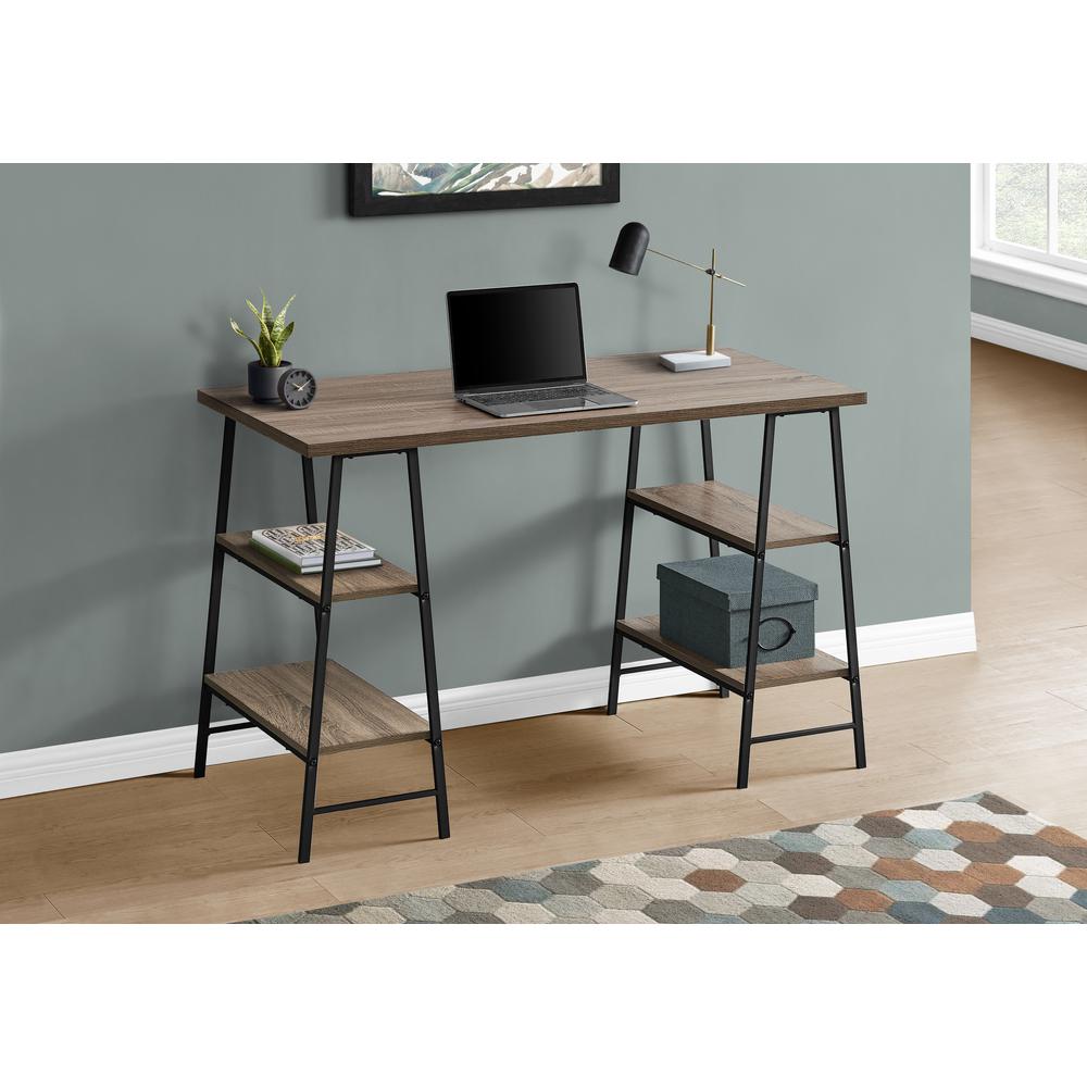 Computer Desk, Home Office, Laptop, Storage Shelves, 48L, Work, Brown Laminate - Monarch