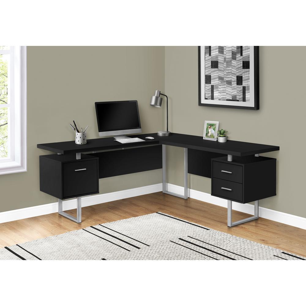 Computer Desk, Home Office, Corner, Left, Right Set-up, Storage Drawers, 70L - Monarch