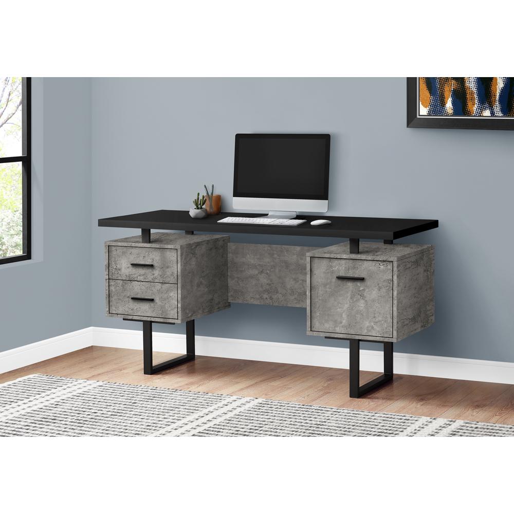 Computer Desk, Home Office, Laptop, Left, Right Set-up, Storage Drawers, 60L - Monarch