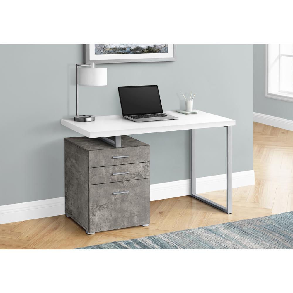 Computer Desk, Home Office, Laptop, Left, Right Set-up, Storage Drawers, 48L - Monarch
