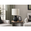 Lighting, 16''H, Table Lamp, Black Resin, Ivory / Cream Shade, Contemporary - Monarch