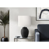 Lighting, 17''H, Table Lamp, Black Resin, Ivory / Cream Shade - Monarch