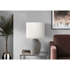 Lighting, 17''H, Table Lamp, Grey Resin, Ivory / Cream Shade, Contemporary - Monarch