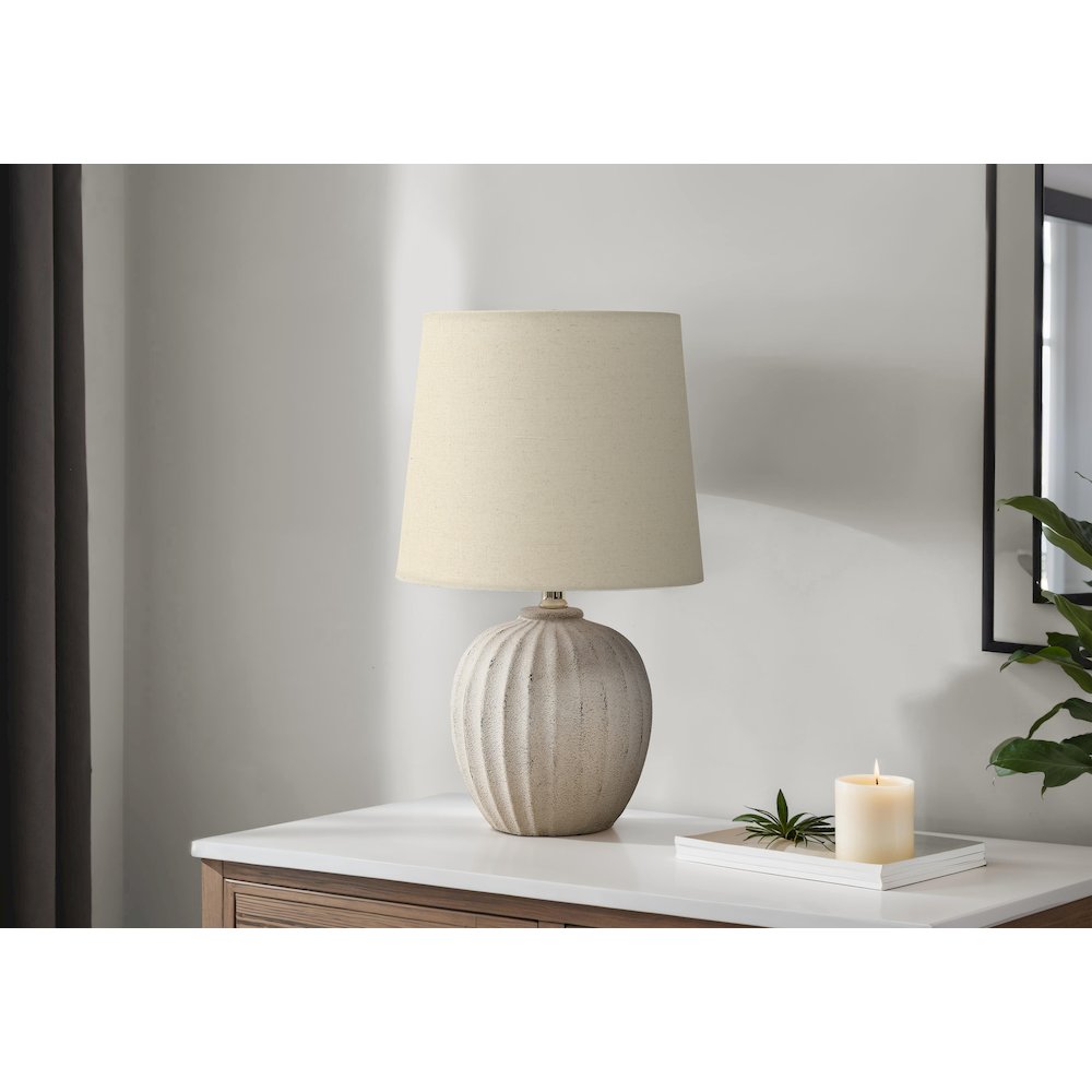 Lighting, 19''H, Table Lamp, Beige Resin, Beige Shade, Transitional - Monarch