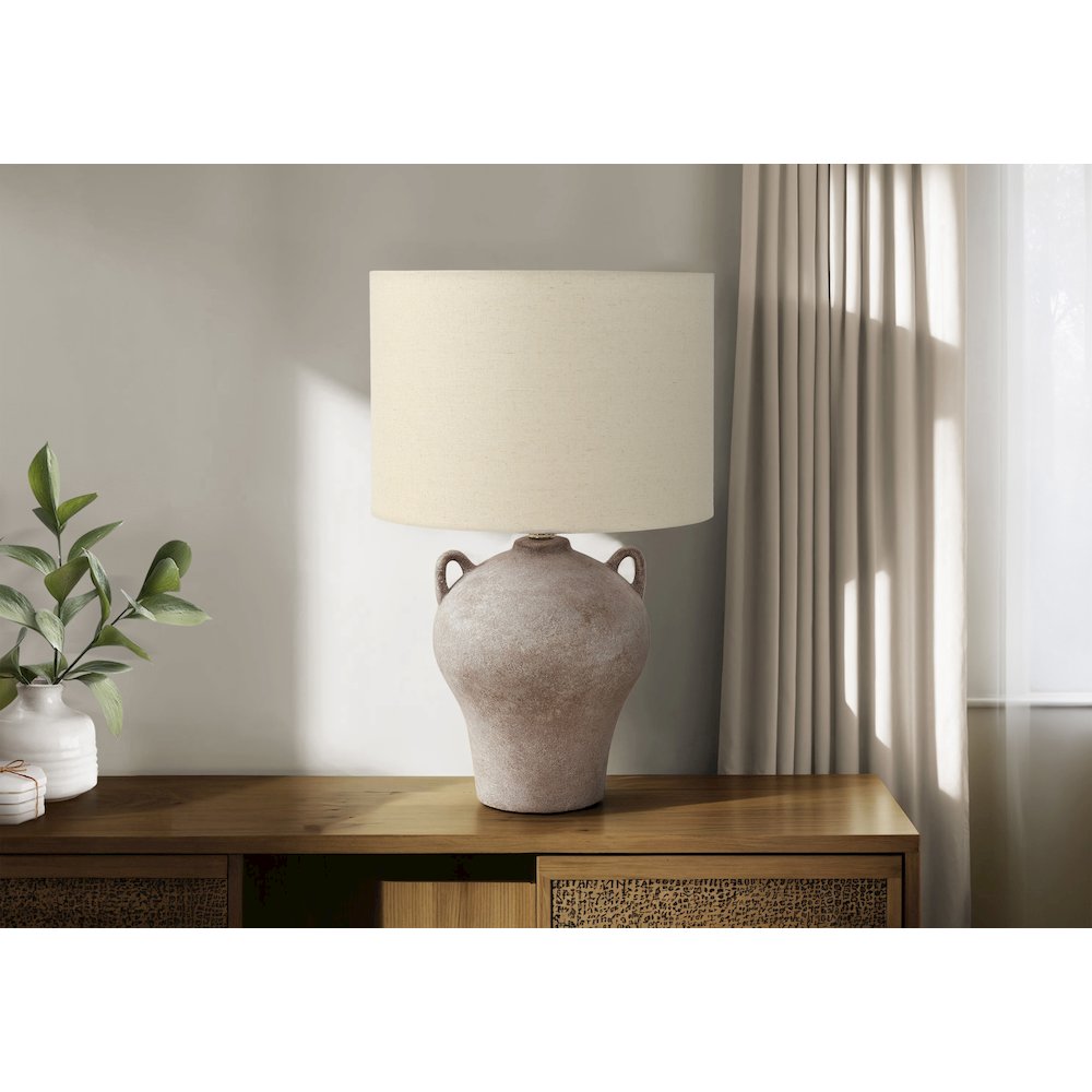 Lighting, 22''H, Table Lamp, Beige Ceramic, Beige Shade, Transitional - Monarch