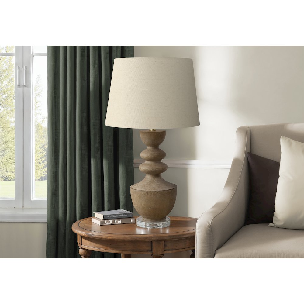 Lighting, 28''H, Table Lamp, Brown Resin, Beige Shade, Transitional - Monarch