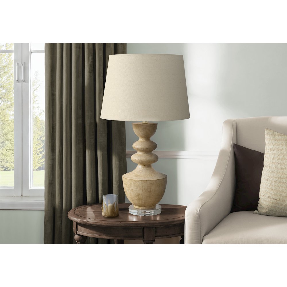 Lighting, 28''H, Table Lamp, Beige Resin, Beige Shade, Transitional - Monarch