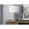 Lighting, 28''H, Table Lamp, Grey Ceramic, Ivory / Cream Shade, Transitional - Monarch