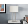 Table Lamp, 28''H, Nickel Metal, Ivory / Cream Shade, Contemporary, Modern - Monarch