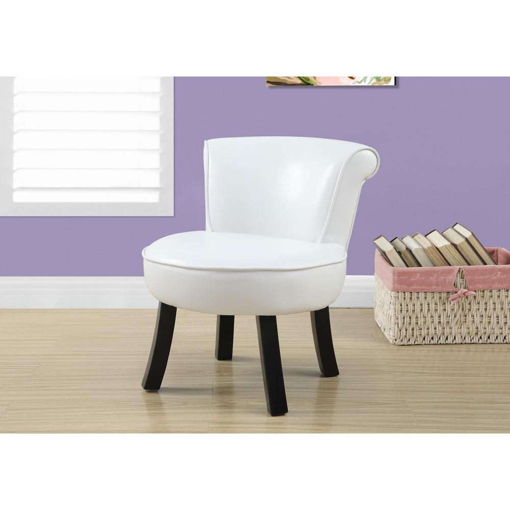 Juvenile Chair - White Leather-Look - Monarch Specialties