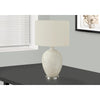 =''Lighting, 28''''H, Table Lamp, Cream Ceramic, Ivory / Cream Shade, Contemporary - Monarch