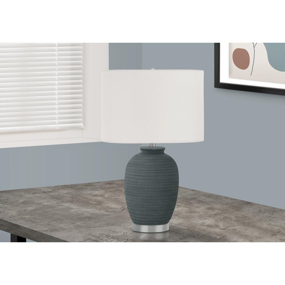 Lighting, 24''H, Table Lamp, Blue Ceramic, Ivory / Cream Shade, Contemporary - Monarch