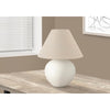 Lighting, 16''H, Table Lamp, Cream Shade, Cream Ceramic, Contemporary - Monarch