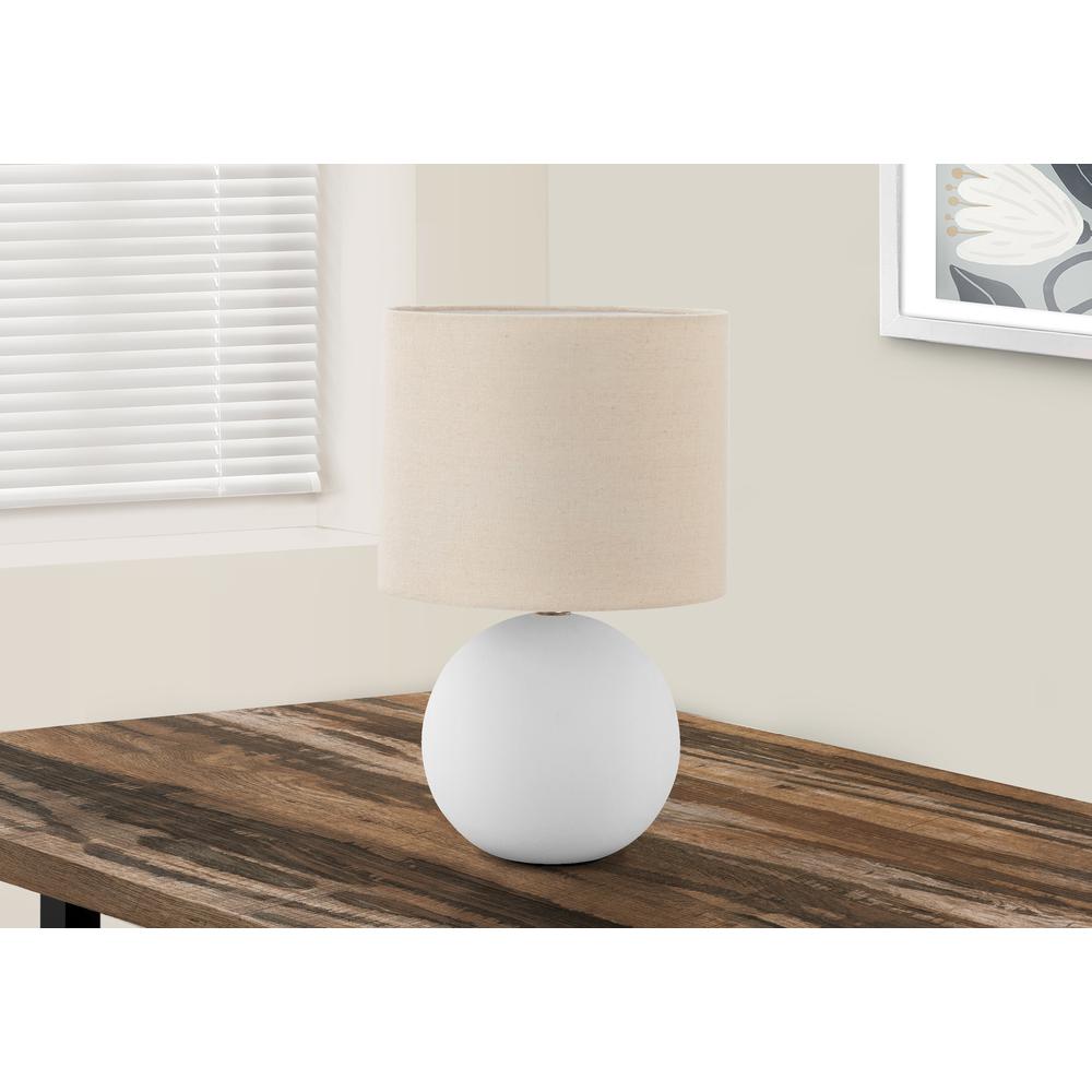 Lighting, 16''H, Table Lamp, Cream Shade, Cream Ceramic, Contemporary - Monarch