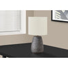 Lighting, 19''H, Table Lamp, Grey Ceramic, Ivory / Cream Shade, Contemporary - Monarch
