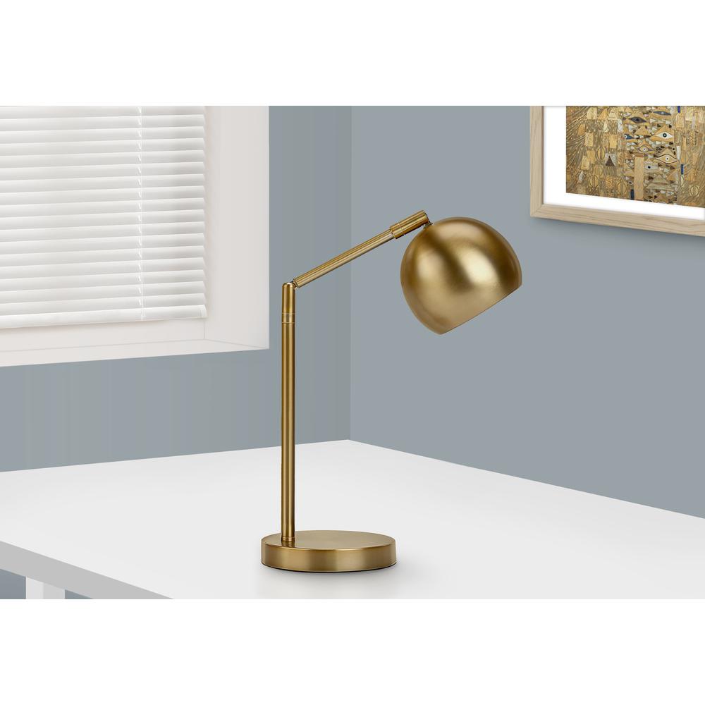 Lighting, 19''H, Table Lamp, Gold Metal, Gold Shade, Contemporary - Monarch