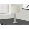 Lighting, 28''H, Table Lamp, Nickel Metal, Ivory / Cream Shade, Contemporary - Monarch