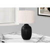 =''Lighting, 26''''H, Table Lamp, Black Ceramic, Ivory / Cream Shade, Contemporary - Monarch