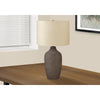 Lighting, 27''H, Table Lamp, Grey Ceramic, Beige Shade, Contemporary - Monarch