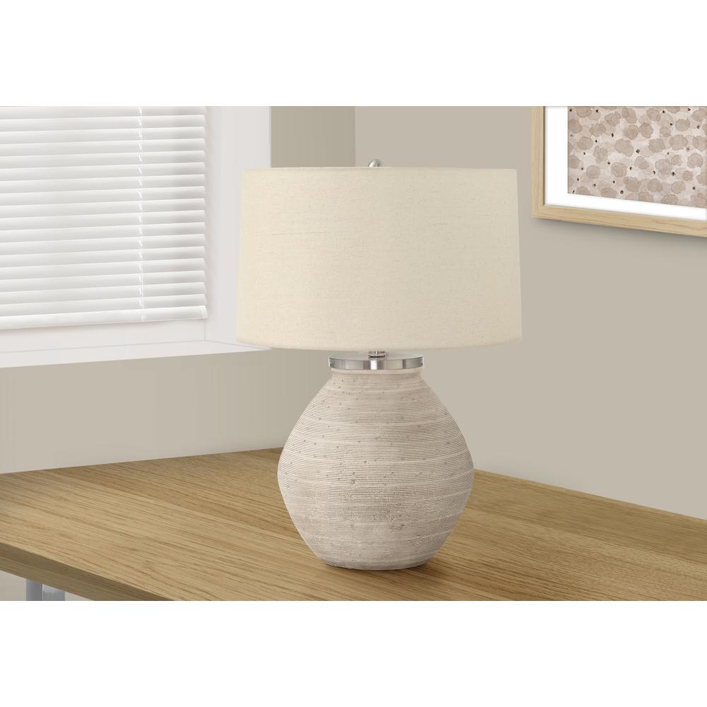 Lighting, 25''H, Table Lamp, Cream Concrete, Beige Shade, Contemporary - Monarch